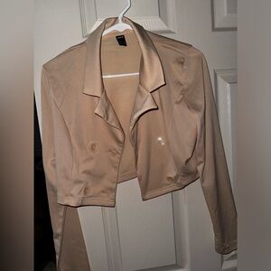 SHEIN cream crop top jacket super cute I’ve wear it only once